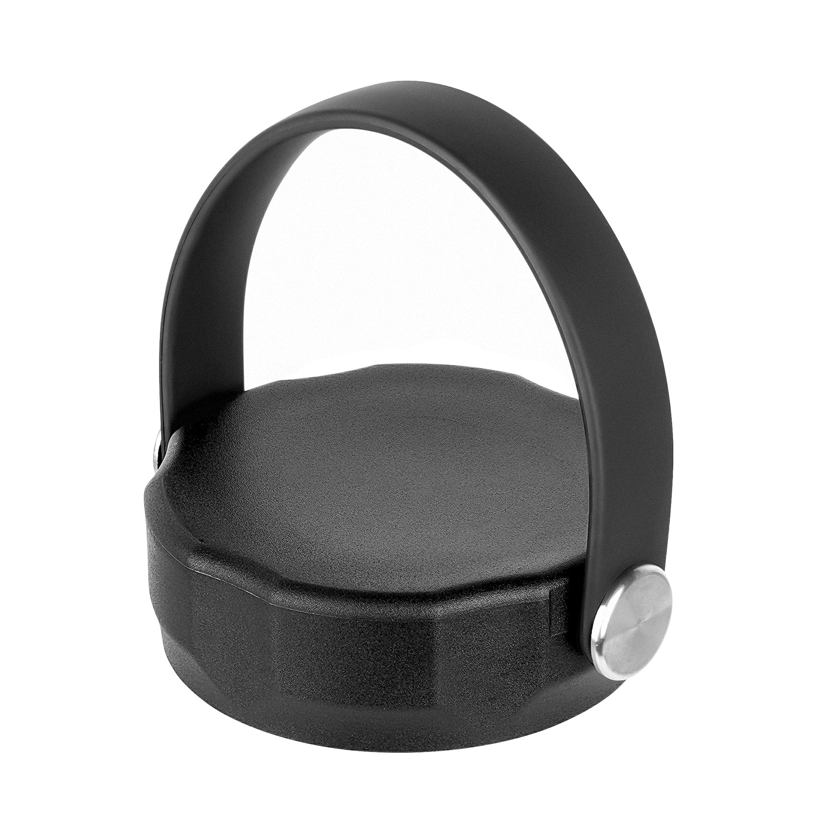 Linkidea Wide Mouth Water Bottle Lid with Handle Compatible with Hydro Flask Wide Mouth 12/16/18/20/32/40/64oz, Waterbottle Replacement Wide Mouth Flex Cap (Black)