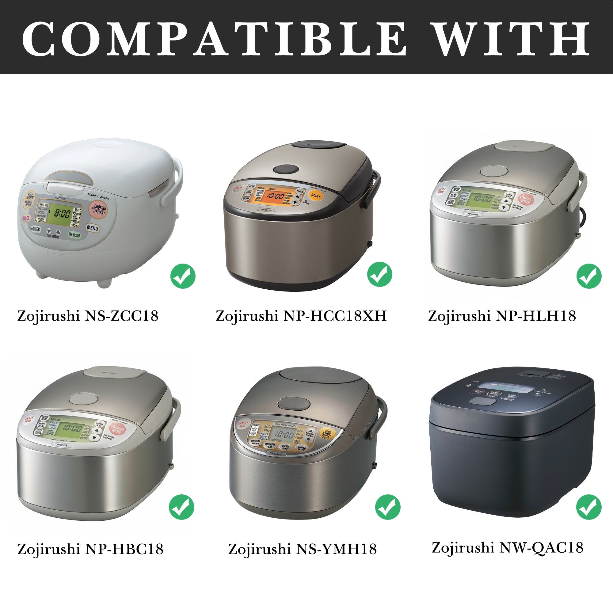 Linkidea Rice Cooker 316 Stainless Steel Inner Pot Compatible with Zojirushi NS-ZCC18, NP-HCC18XH, NP-HLH18, NP-HBC18, NW-QAC18, NS-YMH18, Dishwasher Safe, No Coating Replacement Bowl