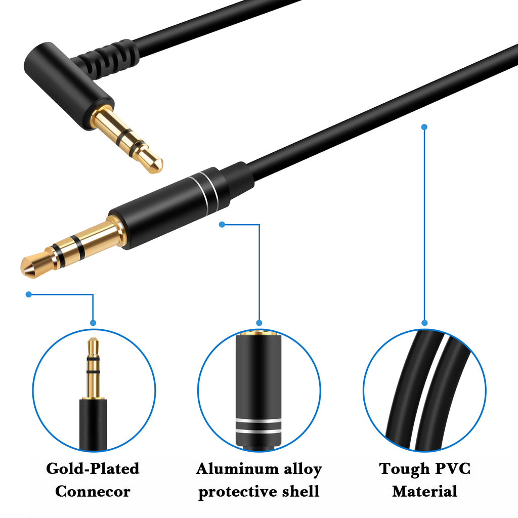 Linkidea Audio Cable 2 Pack Replacement Audio Cable for Skullcandy Hesh 3/2, Crusher Evo/ANC/ANC 2, Riff 2 Headphones, 3.5mm TRS Replacement Aux Cord (5 ft / 1.5 m)
