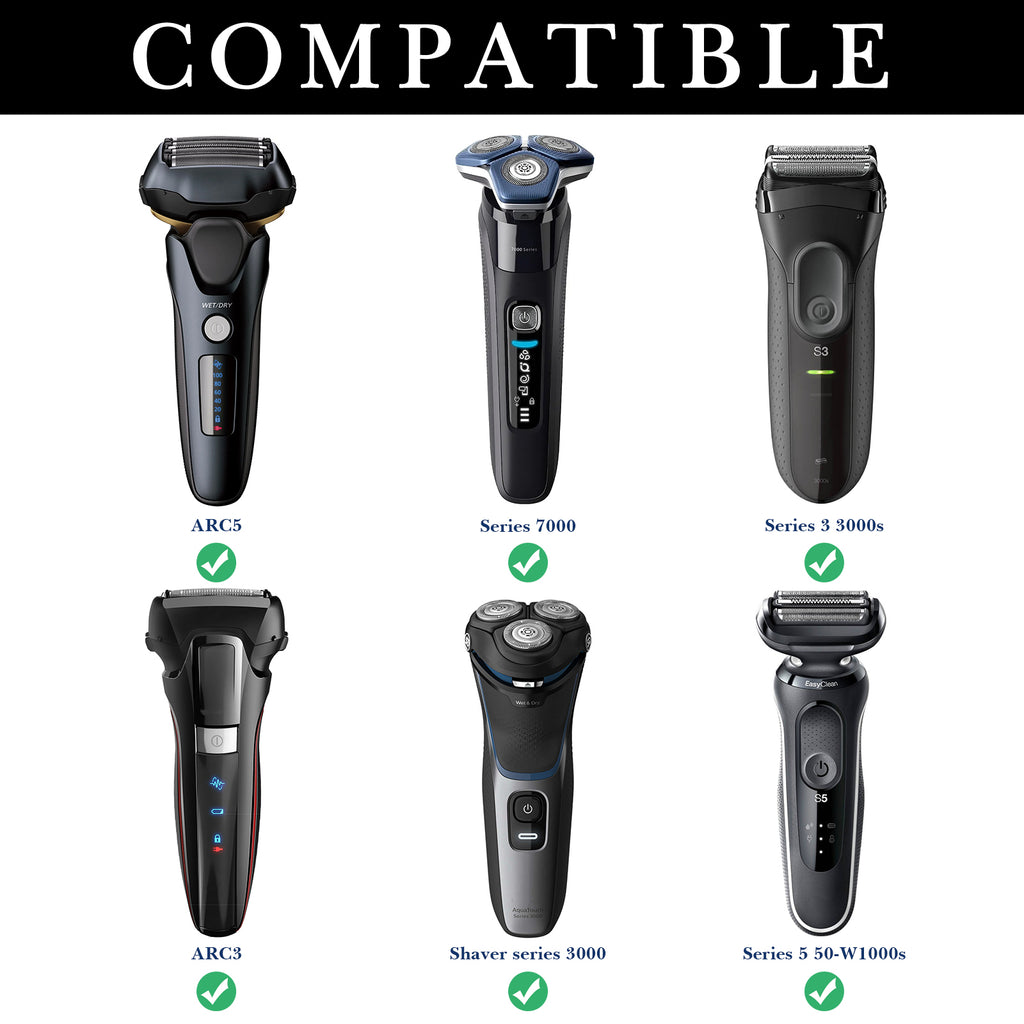 Linkidea Hard Shell Electric Shaver Travel Case, Compatible with Philips 2400, 3900, 7000, Trimmer Accessory Organizer Bag (Black)