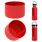 Linkidea 2 Pack Water Bottle Boot Compatible with Hydro Flask Wide Mouth 12oz/14oz/16oz/18oz/20oz, Silicone Bottle Bottom Sleeve Bumper Protector (Red)
