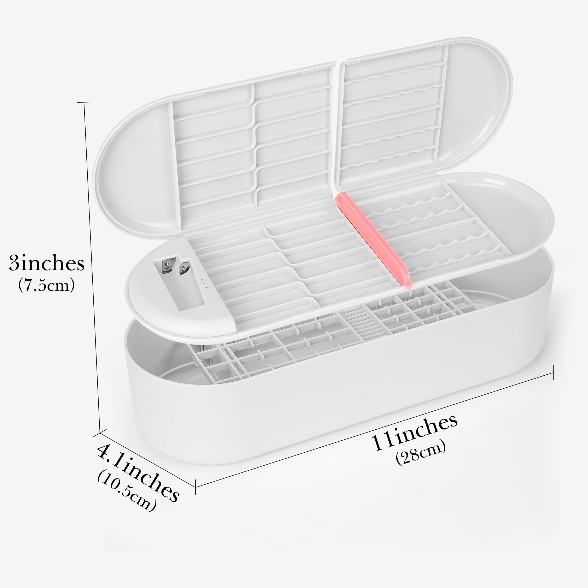 Linkidea Battery Storage Case with Tester, Portable Battery Organizer for 42 AA, 47 AAA, 19 Flat Battery, Double Layer Battery Storage Box (Grey & White)