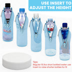 Linkidea 2 Pack Disposable Water Bottle Sleeve Compatible with Smartwater 16.9/20 Fl Oz, Evian 16.9 Fl Oz, Insulated Neoprene Bottled Water Cover Holder with Lockable Zipper, Light Blue