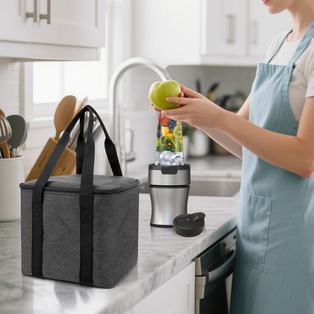 Linkidea Large Blender Storage Bag, Portable Carrying Bag with Hand Strap, Double Zipper Organizer Compatible with Ninja, Fits to Model QB3001SS (Grey)
