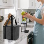 Linkidea Large Blender Storage Bag, Portable Carrying Bag with Hand Strap, Double Zipper Organizer Compatible with Ninja, Fits to Model QB3001SS (Grey)