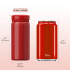 Linkidea 6.8oz (200ml) Mini Water Bottle, Vacuum Insulated Stainless Steel Bottle for Hot & Cold Drinks, Spill-Proof Small Bottle Fit Handbag, Purse and Pocket (Red)