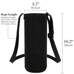 Linkidea Water Bottle Carrier with Shoulder Strap Compatible with Nalgene Sustain Wide Mouth 48oz Bottles, Insulated Neoprene Waterbottle Sling Bag Holder (Black)