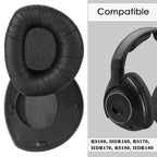 Replacement Ear Pads for RS160/170/180, HDR160/170/180 Headphones Ear Cushions, Headset Earpads ( Leatherette / Black )