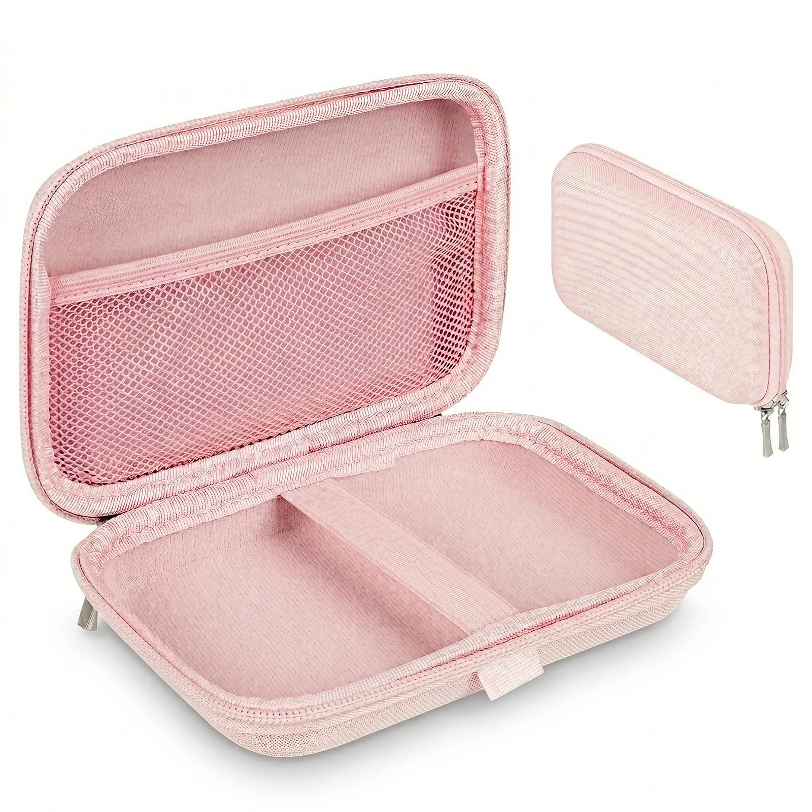 Linkidea Handheld Game Console Carrying Case, Shockproof Travel Storage Organizer Compatible with Mini Game Player Box for Charging Cable, EarPods, Batteries and Accessories (Pink)