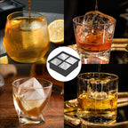 Extra Large Ice Cube Mold with Lid, 2 Pack Silicone Ice Cube Freezer Trays, 2 Inch Giant Ice Cube Molds for Whiskey Bourbon Cocktails Coffee Soup Ice Cubes Tray, Black