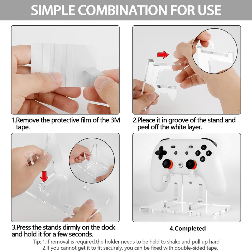 Linkidea Acrylic Assembly Stand, Compatible with Xbox , PlayStation, Steam, Switch, PC Controller, Gaming Table Storage & Decoration Rack (Clear)