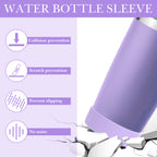 Linkidea 2 Pack Water Bottle Boot Compatible with YETI Tumbler 20oz/30oz, Travel Mug 20oz/30oz, Silicone Anti-Slip Waterbottle Bottom Sleeve Cover Protector (Violet)