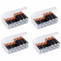 Linkidea 4 Packs Small AA Battery Storage Organizer Box, 12 AA Battery Storage Box, WaterProof Portable Battery Organizer with Rope Hole