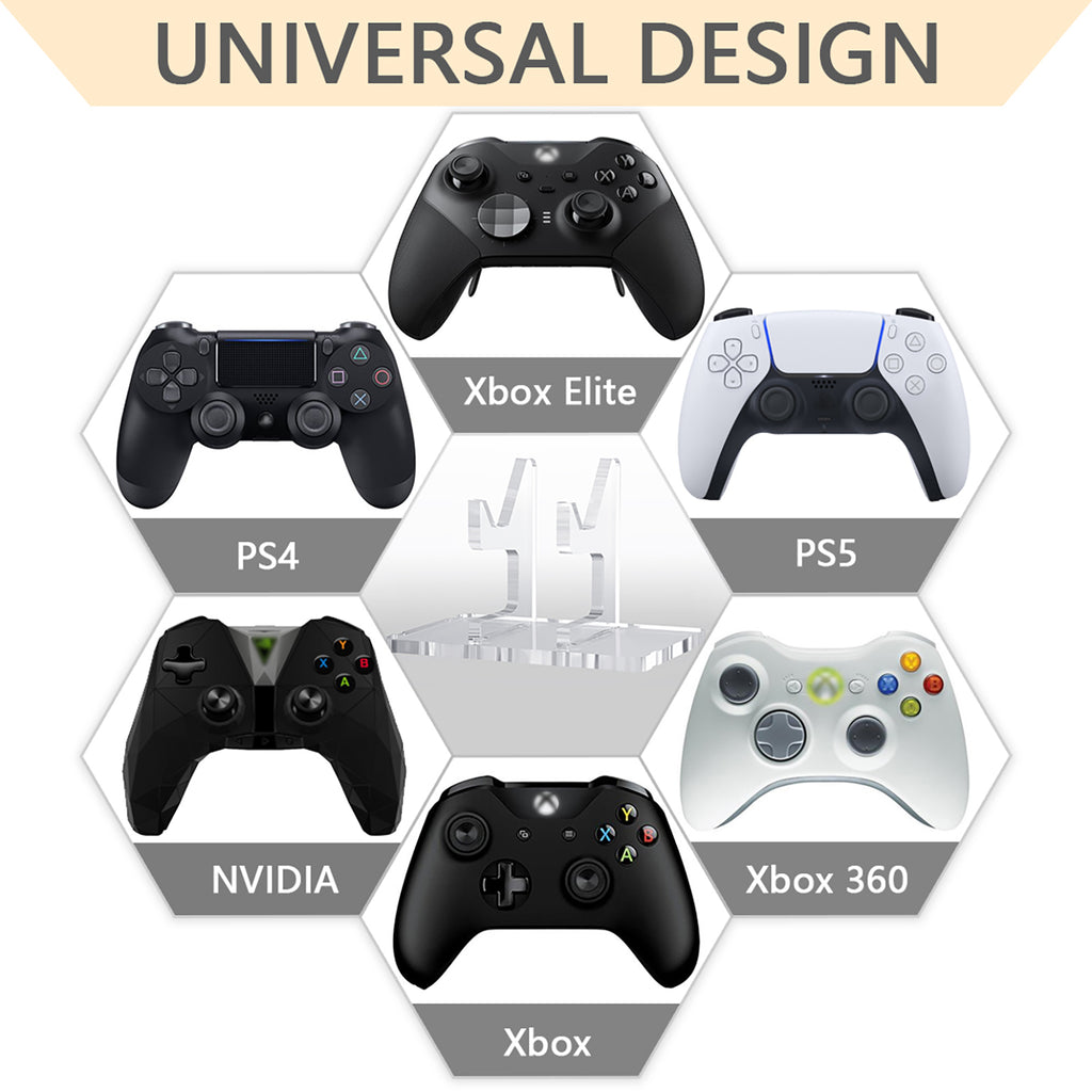 Linkidea Acrylic Assembly Stand, Compatible with Xbox , PlayStation, Steam, Switch, PC Controller, Gaming Table Storage & Decoration Rack (Clear)