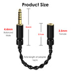 Linkidea 4.4mm Balanced Male to 3.5mm Female Headphone Adapter Cable, Silver-Plated Copper Audio Converter for HiFi DAC, DAP & Headphone Amplifier, 16cm
