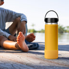 Linkidea 2 Pack Water Bottle Boot Compatible with Hydro Flask Wide Mouth Bottle 12oz/14oz/16oz/18oz/20oz, Silicone Bottle Bottom Sleeve Bumper Protector (York Yellow)