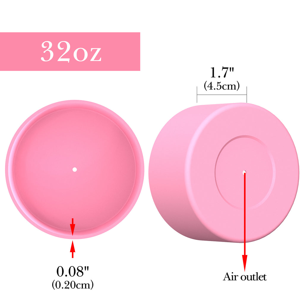 Linkidea 2 Pack Water Bottle Boot Compatible with Owala FreeSip 32oz, Twist 32oz, Silicone Anti-Slip Bottle Bottom Bumper Protector (Light Pink)