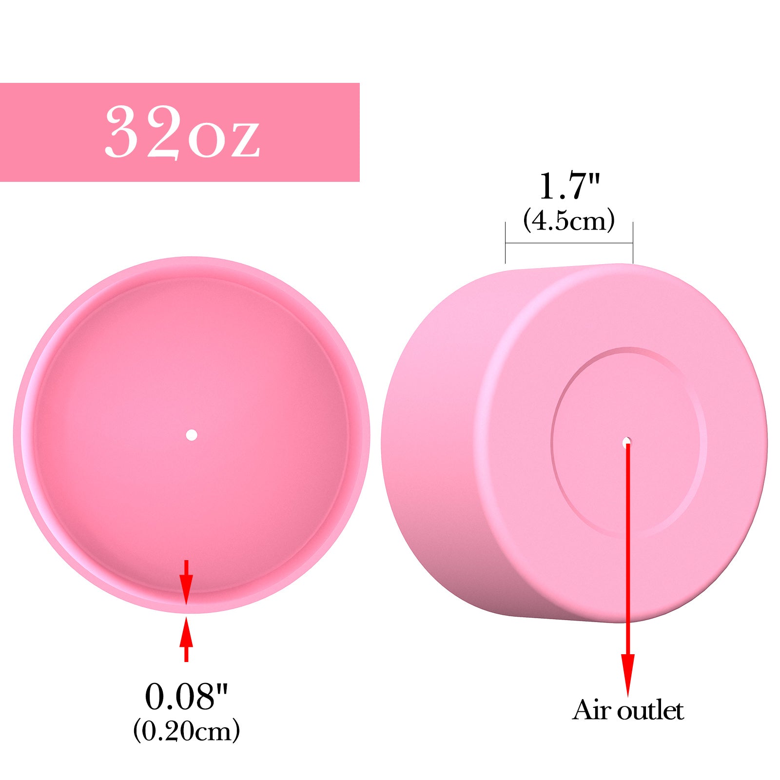 Linkidea 2 Pack Water Bottle Boot Compatible with Owala FreeSip 32oz, Twist 32oz, Silicone Anti-Slip Bottle Bottom Bumper Protector (Light Pink)