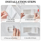 Linkidea 5-Slot Wall Mount Waterproof Toothbrush Holder for Bathroom, Plastic Organizer for Toothpaste, Compatible with Oral-B CrossAction, Colgate Renewal Manual Toothbrush (White)