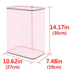 Linkidea 2 Pack Mesh Hanging Bath Toy Storage Organizer, Bathtub Basket with Adhesive Hooks, Wall Mount Shower Caddy Holder for Kids Bathroom Toys, Toiletries, Pink