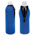 Linkidea Disposable Water Bottle Sleeve Compatible with Smartwater 16.9/20Fl Oz, Evian 16.9Fl Oz, Insulated Neoprene Plastic Bottled Water Cover with Lockable Zipper (2 Pack/Blue)