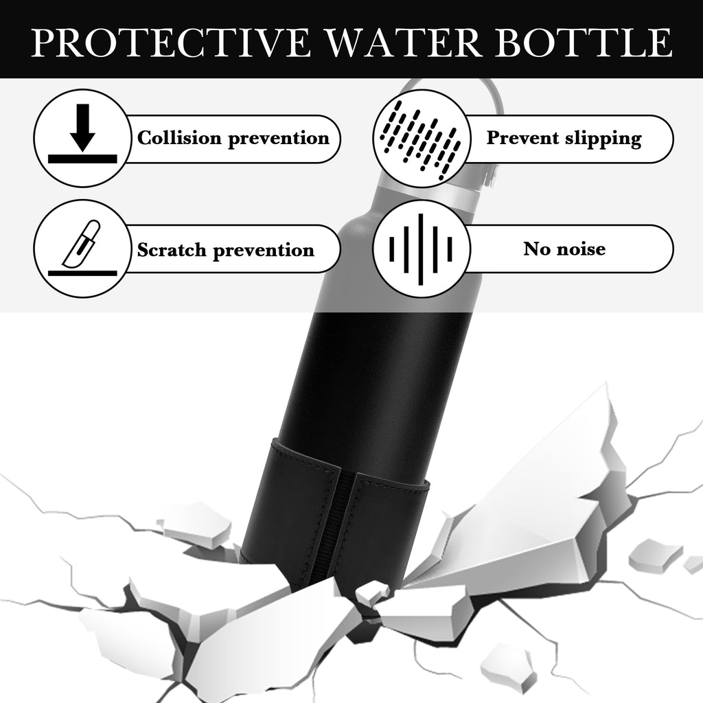 Linkidea 2 Pack Vegan Leather Water Bottle Boot Compatible with Contigo Byron 16oz, Owala FreeSip Twist Bottle 18oz, SM, Universal 2.7"(6.8cm) - 2.9"(7.3cm) Bottle Bottom Bumper Protector
