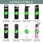 Linkidea Water Bottle Carrier Compatible with YETI Rambler Bottle 18oz/26oz, Owala FreeSip 24oz, Waterbottle Sling Bag Holder with Shoulder Strap, Grey