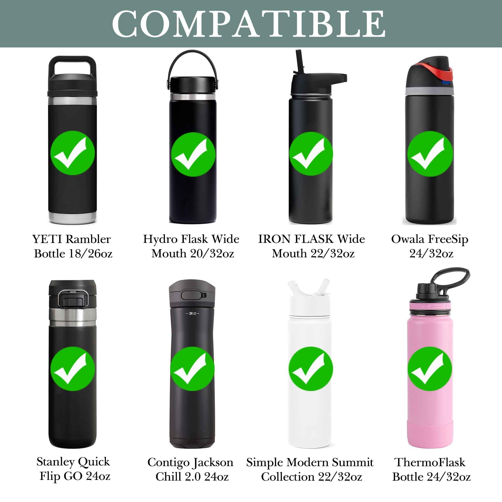 Linkidea Water Bottle Carrier Compatible with YETI Rambler Bottle 18oz/26oz, Owala FreeSip 24oz, Waterbottle Sling Bag Holder with Shoulder Strap, Grey