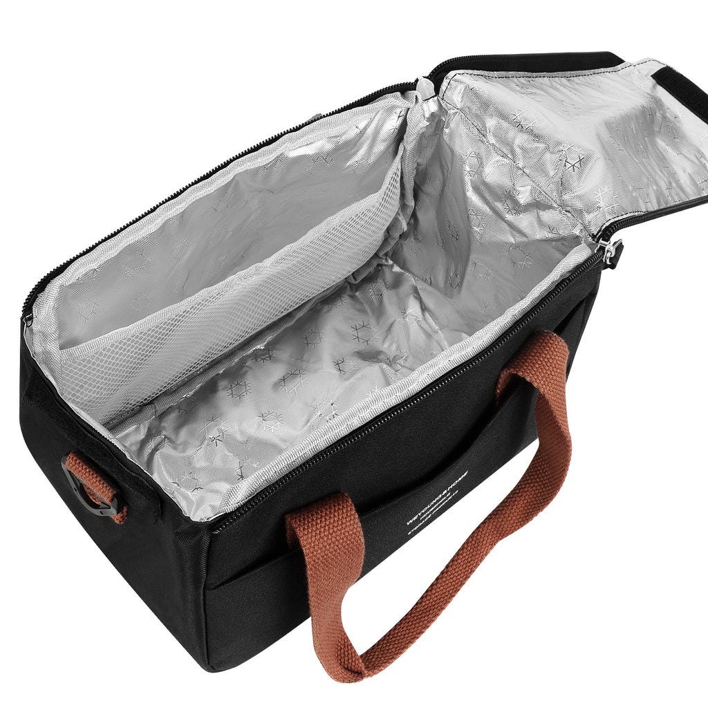 Linkidea Lunch Bag for Adult, Insulated Lunch Bag with Shoulder Strap, Lunch Tote Bag with Zipper Fits Daily Use, Compatible with Bentgo Classic, Bentoheaven, Ello, NatraProw (Black)