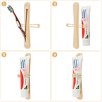 Linkidea Manual Toothbrush Travel Case with Strap for Toothpaste, Silicone Brush Container, Protective Storage Compatible with Oral-B CrossAction, Colgate 360 Optic White Advanced (Beige)