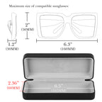 Extra Large Hard Shell Sunglasses Case, Vegan Leather Protective Eyewear Storage Organizer Compatible with DIOR EverDior A1U 30Montaigne BU Missdior B1U QUAY NIGHTFALL (XXL, Black)