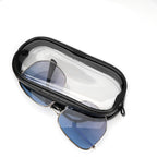 Extra Large Sunglasses Pouch Case with Zipper, 2 Pack Vegan Leather Sunspecs Organizer Soft Bag Compatible with Rayban RB3647N RB2197 RB0360S Persol PO3314S PO3311S PO1006S