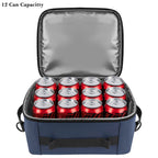 Linkidea Large Capacity Insulated 12 Can Lunch Cooler, Hard Shell Molded Bottom, Water-Resistant Exterior, Day Trip Lunch Box, Reusable Lightweight Cooler Bag (Navy Blue)