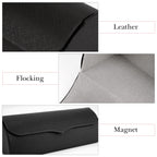 Extra Large Hard Shell Sunglasses Case, Vegan Leather Sun Glasses Storage Organizer Compatible with Rayban RBS0101S/RB8097/RB8089 (XL / Black)