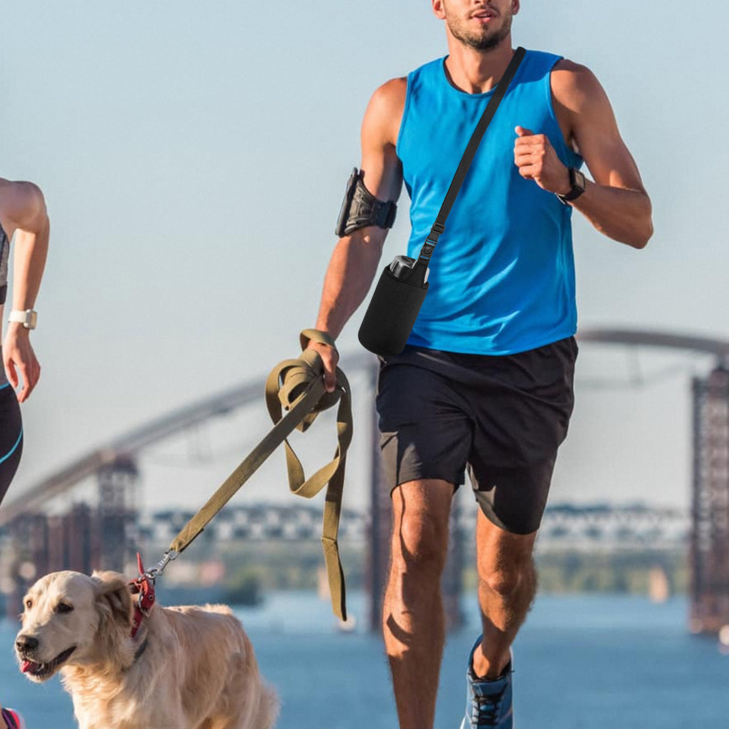 Linkidea Insulated Food Jar Carry Bag, Neoprene Small Lunch Bags for Women, 2 Ways Insulated Lunch Bags for Jar with Shoulder Strap, Compatible with Thermos 24 oz Food Jar (Black)