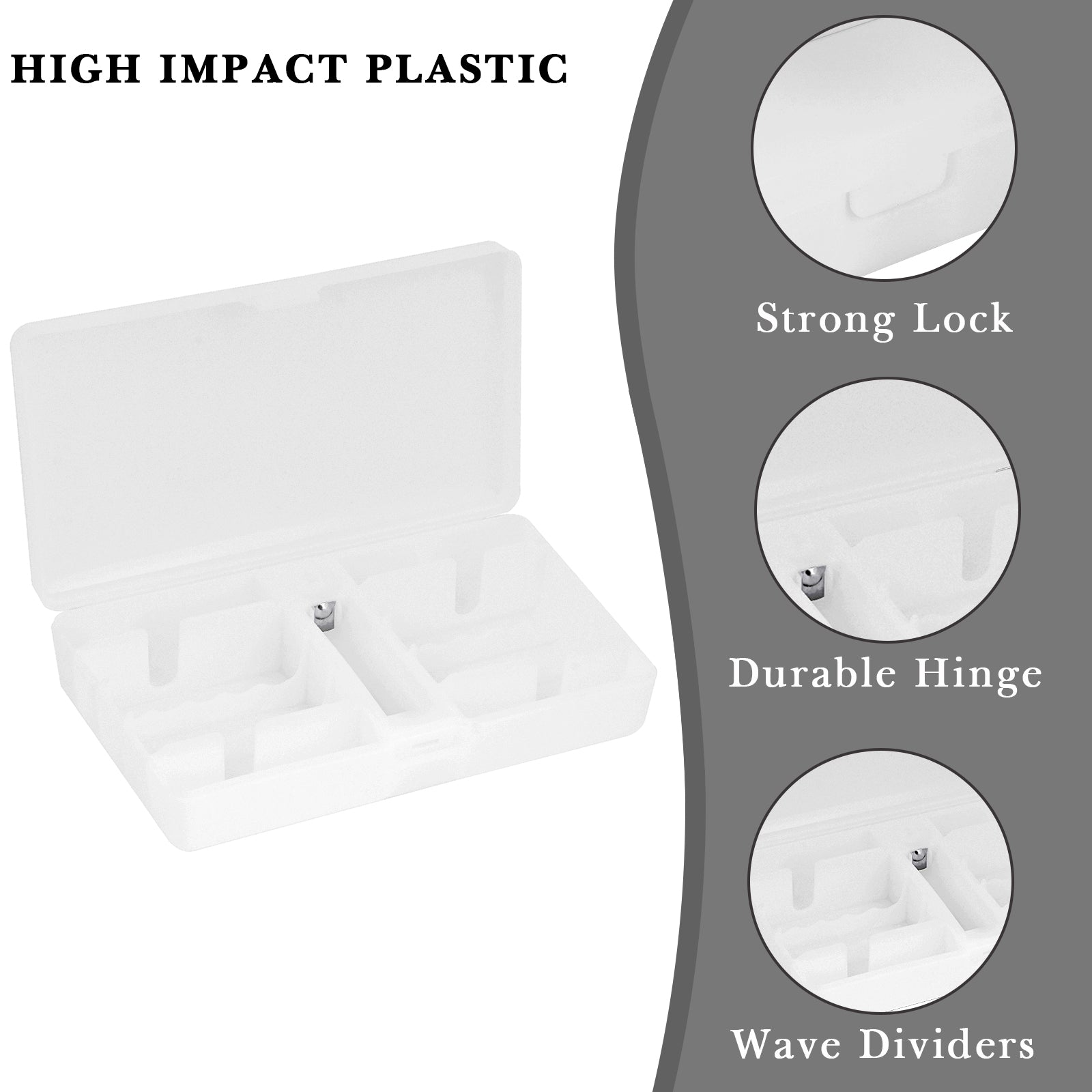 Linkidea 2 Packs Battery Storage Case with Tester, Portable Battery Organizer Case, Single Battery Holder Storage Box for 20 AA or 20 AAA (White)