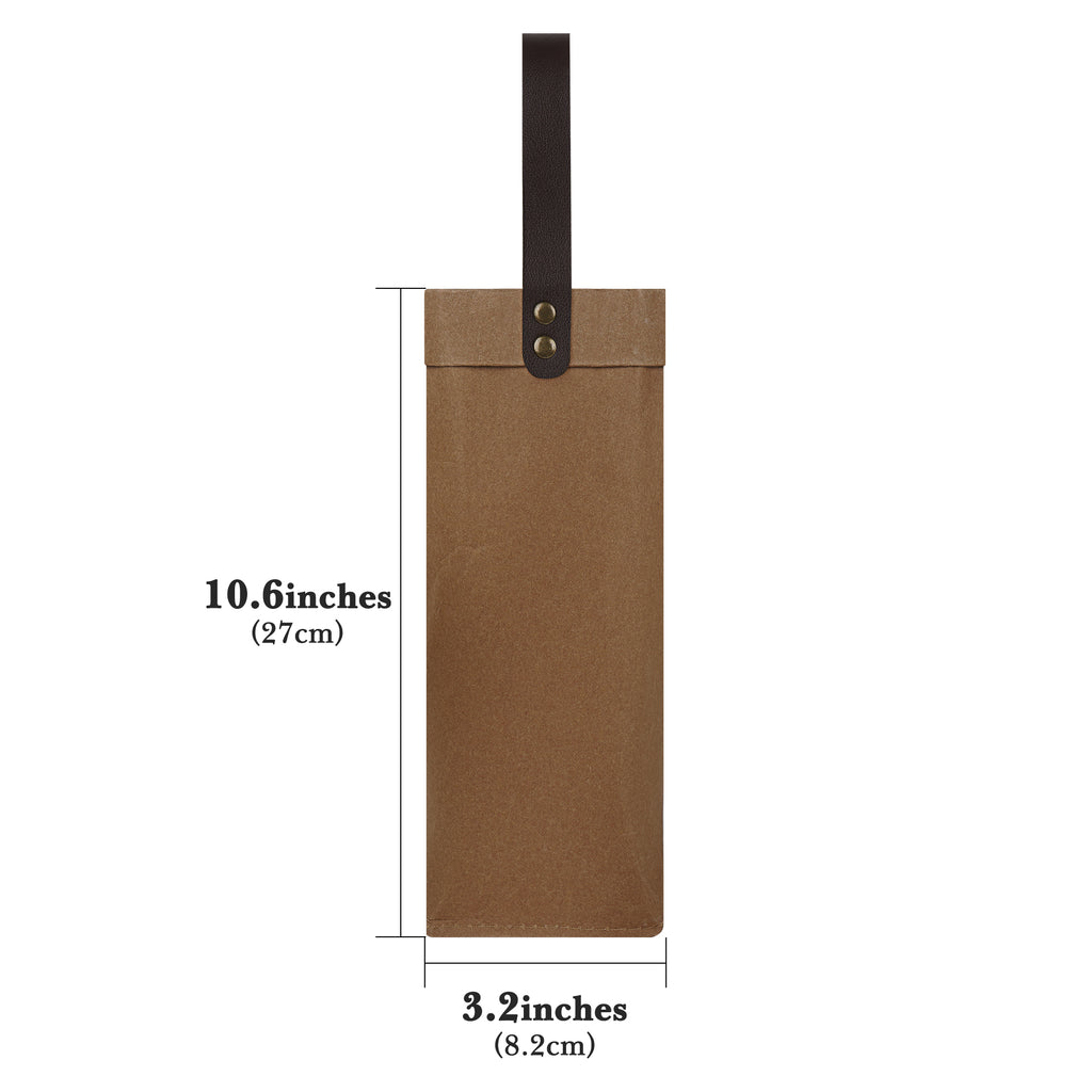 Linkidea Kraft Paper Wine Gift Bag, Reusable Wine Tote Carrier with Detachable Divider, Portable Holder for Wedding, Holiday, Business & Party Gifting (Brown)