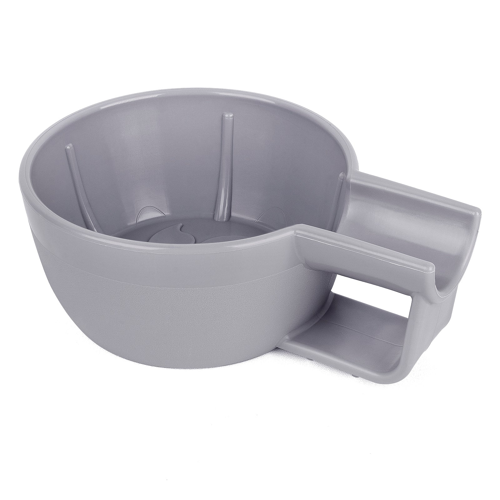 Linkidea Plastic Shaving Soap Bowl with Non-slip Handle, Wide Mouth, Large Capacity, Easier to Lather Ridges, Wet Razor Shave Cream Bowl for Men (Grey)