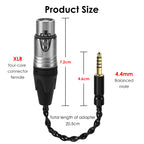 Linkidea 4.4mm Balanced Male to 4-Pin XLR Female Headphone Adapter, Connect 4.4mm Balanced Audio Players, DACs & Amplifiers to 4-Pin XLR Headphone Cables, OCC Silver-Plated Copper