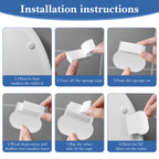 Linkidea 3 Pcs Toilet Cover Lifter, Simple Plain Toilet Seat Lifter with Adhesive, Reusable Toilet Seat Handle To Lift, Bathroom Accessories Fits Hotel, Office, Home Use (White)