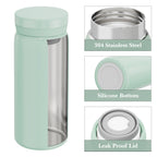 Linkidea 7oz (200ml) Mini Water Bottle, Vacuum Insulated Stainless Steel Bottle for Hot & Cold Drinks, Spill-Proof Small Bottle Fit Handbag, Purse and Pocket (Green)