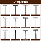 Linkidea Double Edge Safety Razor Cover, DE Razor Head Protector for Travel, Compatible with Henson AL13, Vikings Blade Chieftain, Manscaped Plow 2.0, MK-23C, Shaving Case Accessory (Brown)