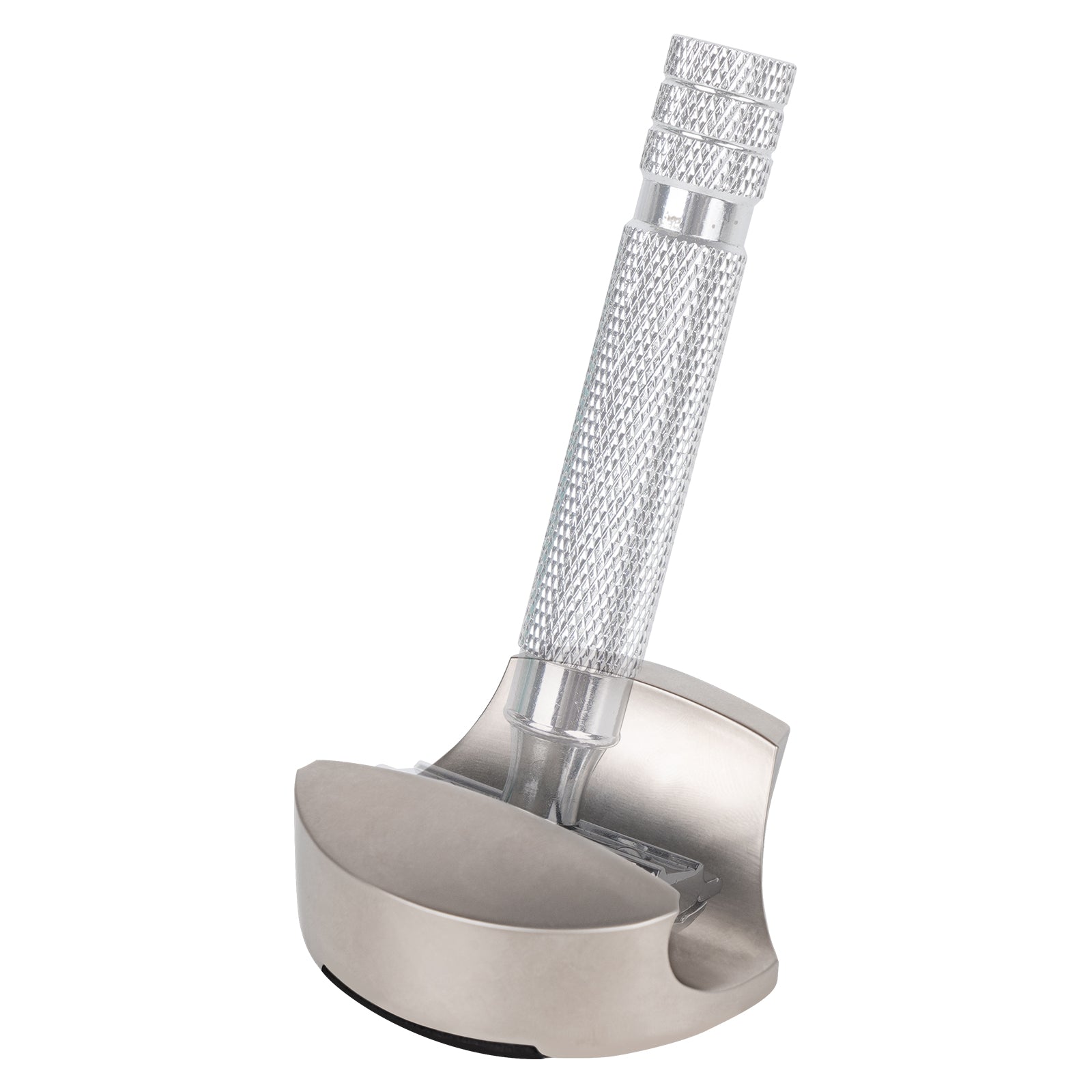 Linkidea Stainless Steel Shaver Holder, Men's Razor Holder with Anti-Slip Pad, Razor Stand Compatible with Merkur, Parker, Vikings Blade, Rockwell Most of Manual Razor (Nickel Color)