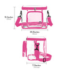Linkidea Lunch Box for Adult, Transparent Lunch Bag with Shoulder Strap, Large Capacity Lunch Bag for Everyday Outings, Fits to Picnic and Daily Use (Pink)