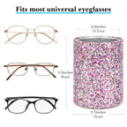 Reading Glasses Desk Holder Stand, Vegan Leather Lined Eyewear Display Storage for Nightstand Office Organizer (Purple )