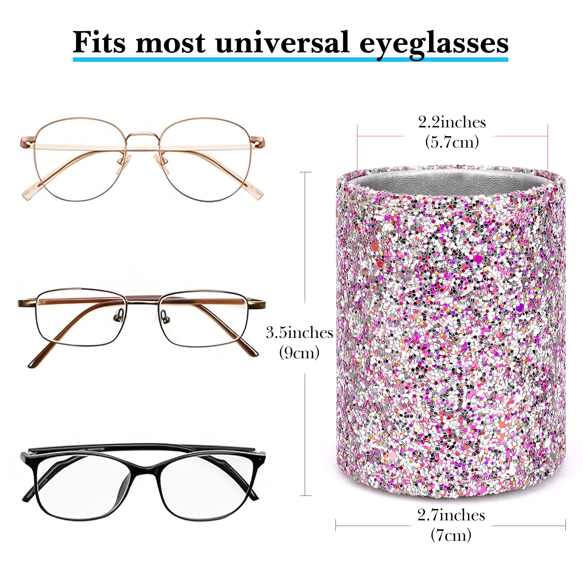 Reading Glasses Desk Holder Stand, Vegan Leather Lined Eyewear Display Storage for Nightstand Office Organizer (Purple )