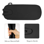 Extra Large Sunglasses Pouch Case, Silicone Oversized Sun Glasses Organizer Soft Bag Compatible with Rayban RB3025 Gucci GG0876S GG0875S Prada PR 25YS (XXL, Black)