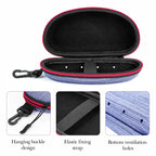 Extra Large Hard Shell Sunglasses Case, Oversized Sun Glasses Storage Bag Pouch Organizer Compatible with Rayban RB3025 RB3717 Gucci GG0595S TOM FORD FT0783 FT1013 (XXL, Blue)
