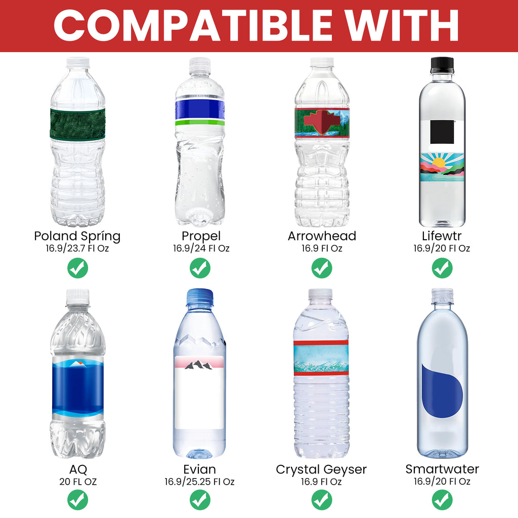 Linkidea Disposable Water Bottle Carrier with Strap Compatible with Smartwater 16.9/20Fl Oz, Insulated Neoprene Plastic Bottled Water Cover Holder with Clip for Backpack (Red)