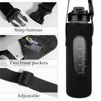 Linkidea Sports Water Bottle Carrier with Strap Compatible with Enerbone 32oz, Owala FreeSip 24oz, Motivational Waterbottle Sling Bag Holder with Phone Pocket for Hiking, Running, Fitness